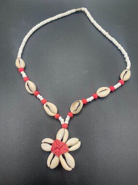 Shell Flower Bead Handmade Necklace 18"